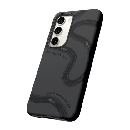 F1 Phone Case Monochrome Black Painted "its lights out and away we go", Trendy F1 Gift, Formula 1 Gift, Cute F1 Phone Case, Phone Case