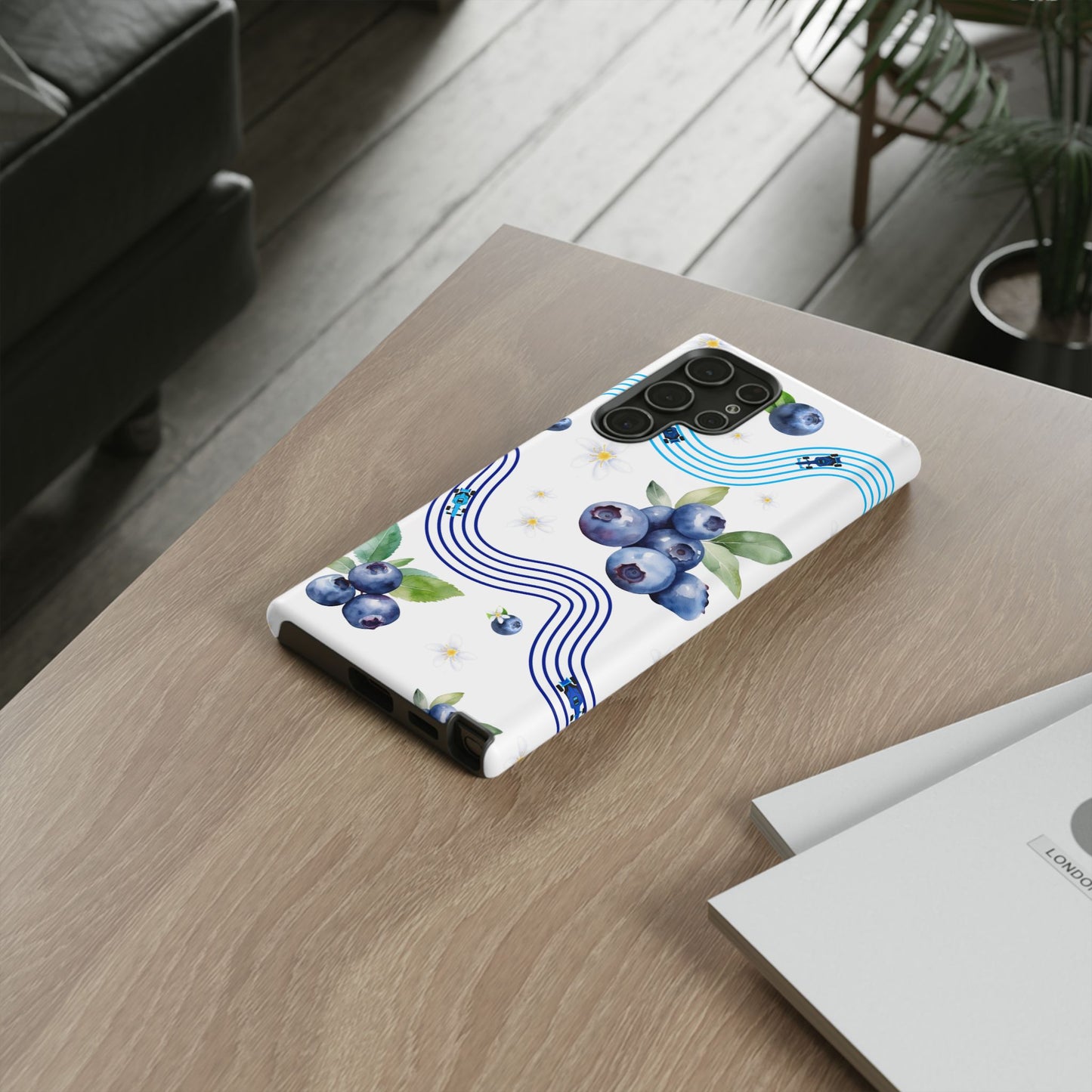 F1 Williams and Blueberries Phone Case, Trendy F1 Gift, Formula 1 Gift, Cute Fruit F1 Phone Case, Unique Phone Case
