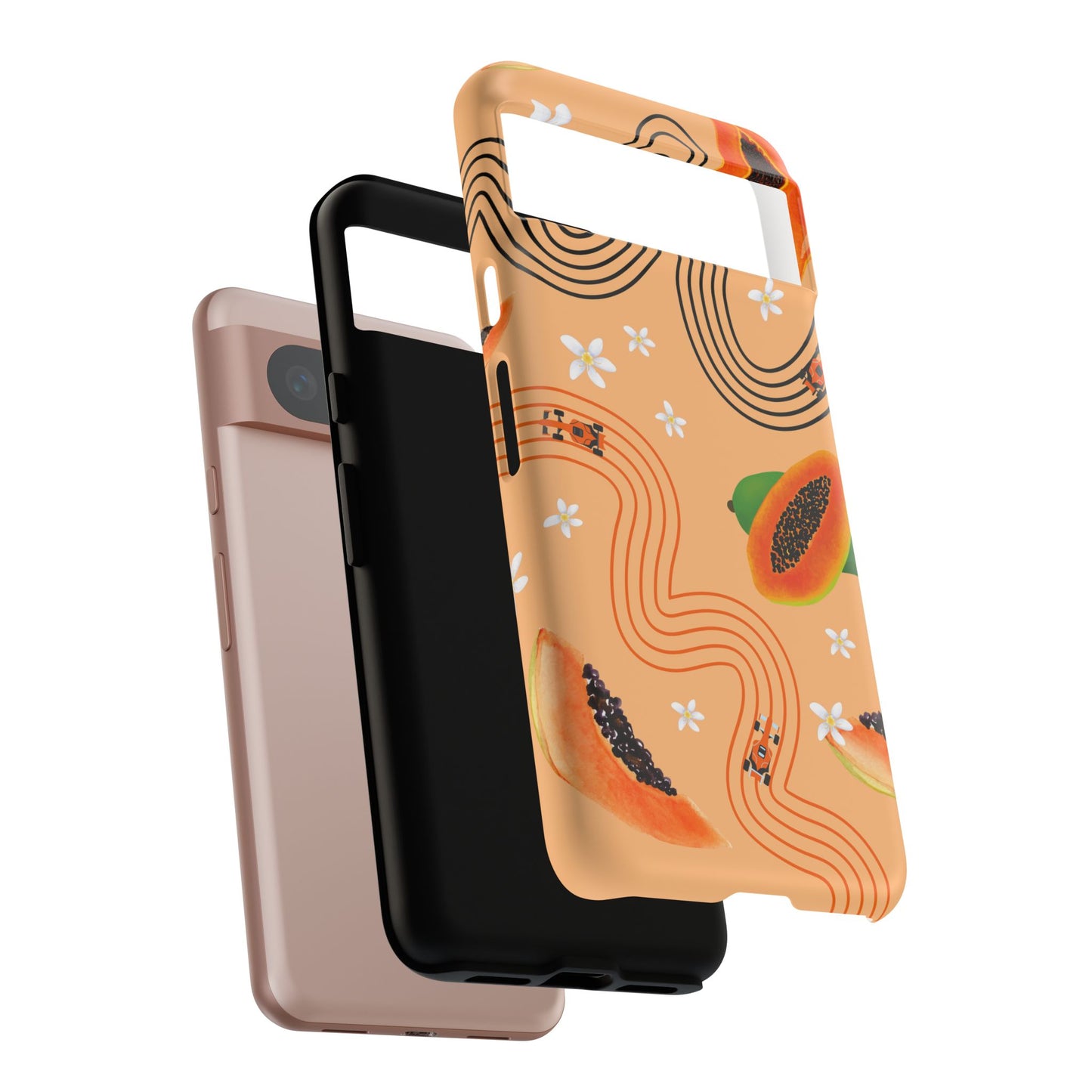 Orange F1 McLaren and Papaya Phone Case, Trendy F1 Gift, Formula 1 Gift, Cute Fruit F1 Phone Case, Unique Phone Case