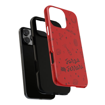F1 Ferrari Racing Doodle "Forza Ferrari" F1 Phone Case Design
