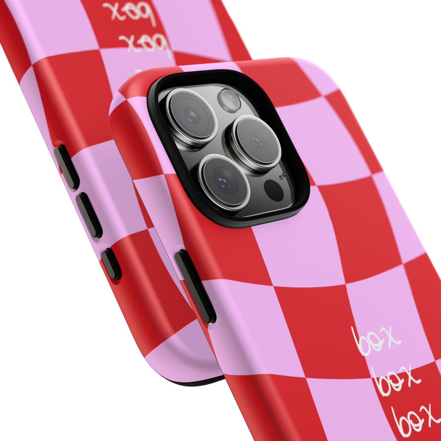 Pink and Red Checkered F1 Phone Case, Box Box Box F1 Phone Case