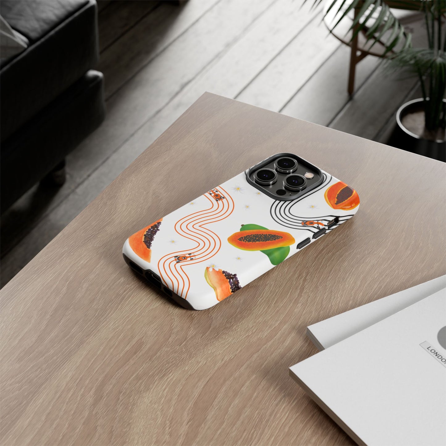 F1 McLaren and Papaya Phone Case , Trendy F1 Gift, Formula 1 Gift, Cute Fruit F1 Phone Case, Unique Phone Case