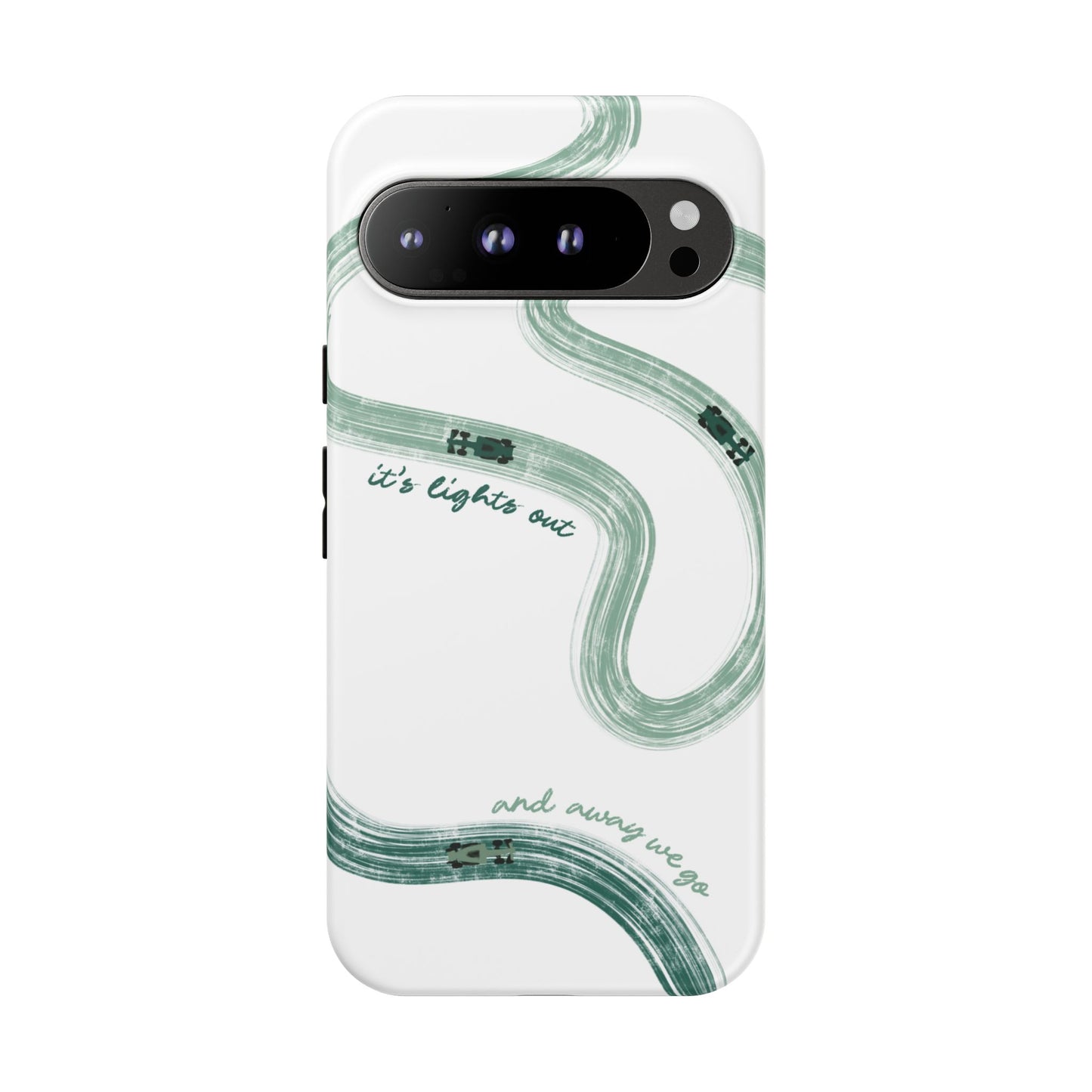 F1 Phone Case Green Painted "its lights out and away we go", Trendy F1 Gift, Formula 1 Gift, Cute F1 Phone Case, Gift for F1 Fans