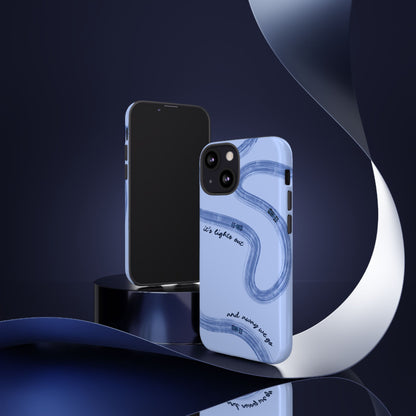 F1 Phone Case Monochrome Blue Painted "its lights out and away we go", Trendy F1 Gift, Formula 1 Gift, Cute F1 Phone Case, Phone Case