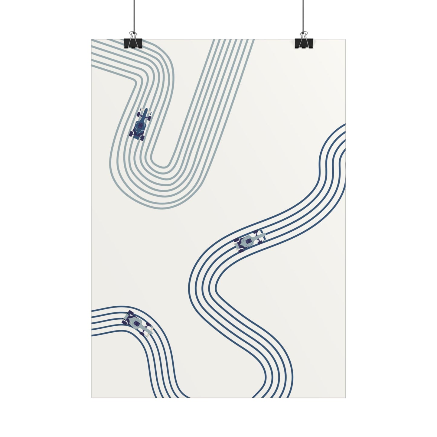 Abstract Blue F1 Giclée Print Poster | Minimalist F1 Art - EU SIZING (Physical Print)