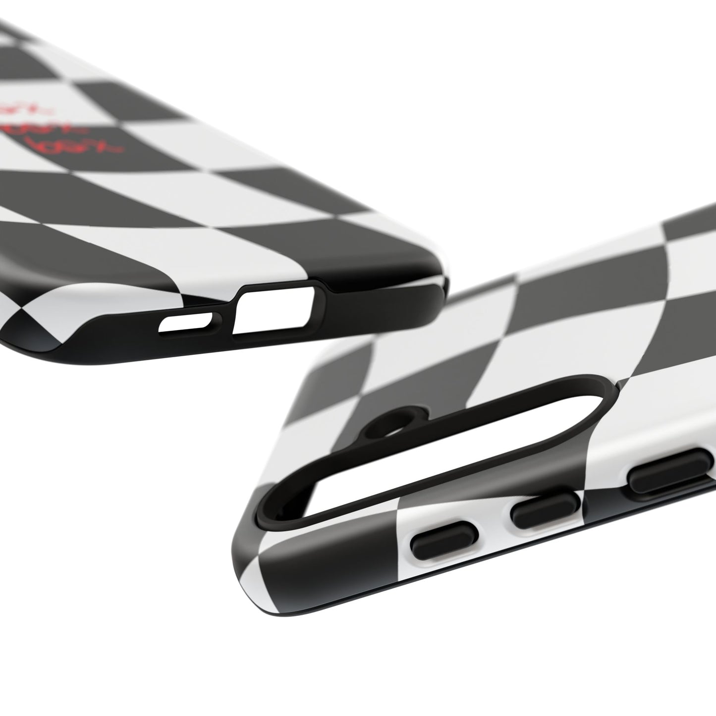 Black and Red Checkered F1 Phone Case, Box Box Box F1 Phone Case