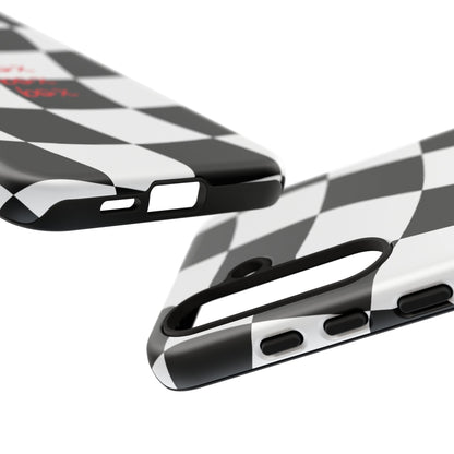 Black and Red Checkered F1 Phone Case, Box Box Box F1 Phone Case
