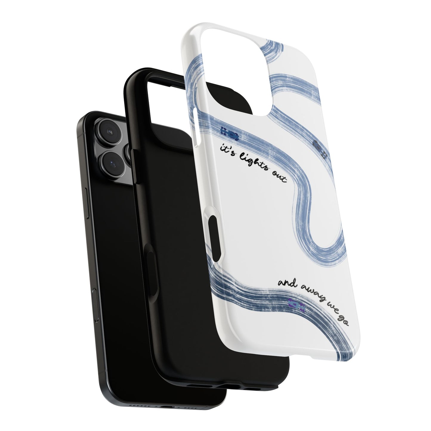 F1 Phone Case Blue Painted "its lights out and away we go", Trendy F1 Gift, Formula 1 Gift, Cute F1 Phone Case, Gift for F1 Fans