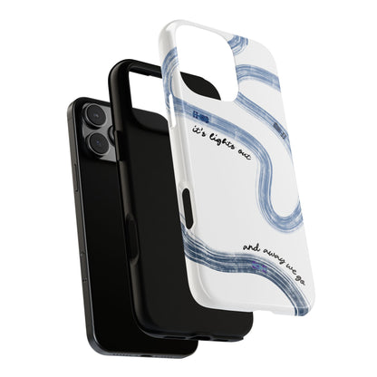 F1 Phone Case Blue Painted "its lights out and away we go", Trendy F1 Gift, Formula 1 Gift, Cute F1 Phone Case, Gift for F1 Fans