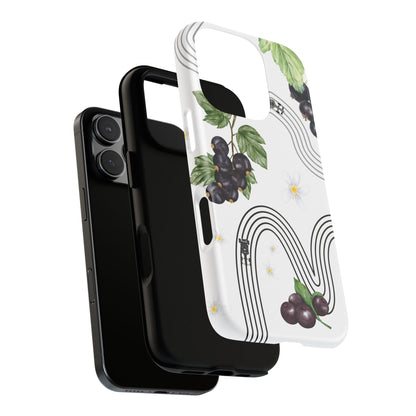 F1 Cadillac and Black Currants Phone Case, Trendy F1 Gift, Formula 1 Gift, Cute Fruit F1 Phone Case, Unique Phone Case