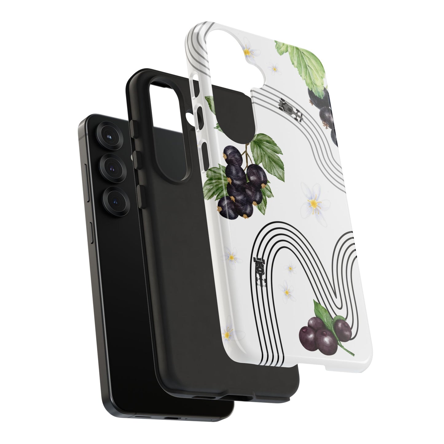 F1 Cadillac and Black Currants Phone Case, Trendy F1 Gift, Formula 1 Gift, Cute Fruit F1 Phone Case, Unique Phone Case