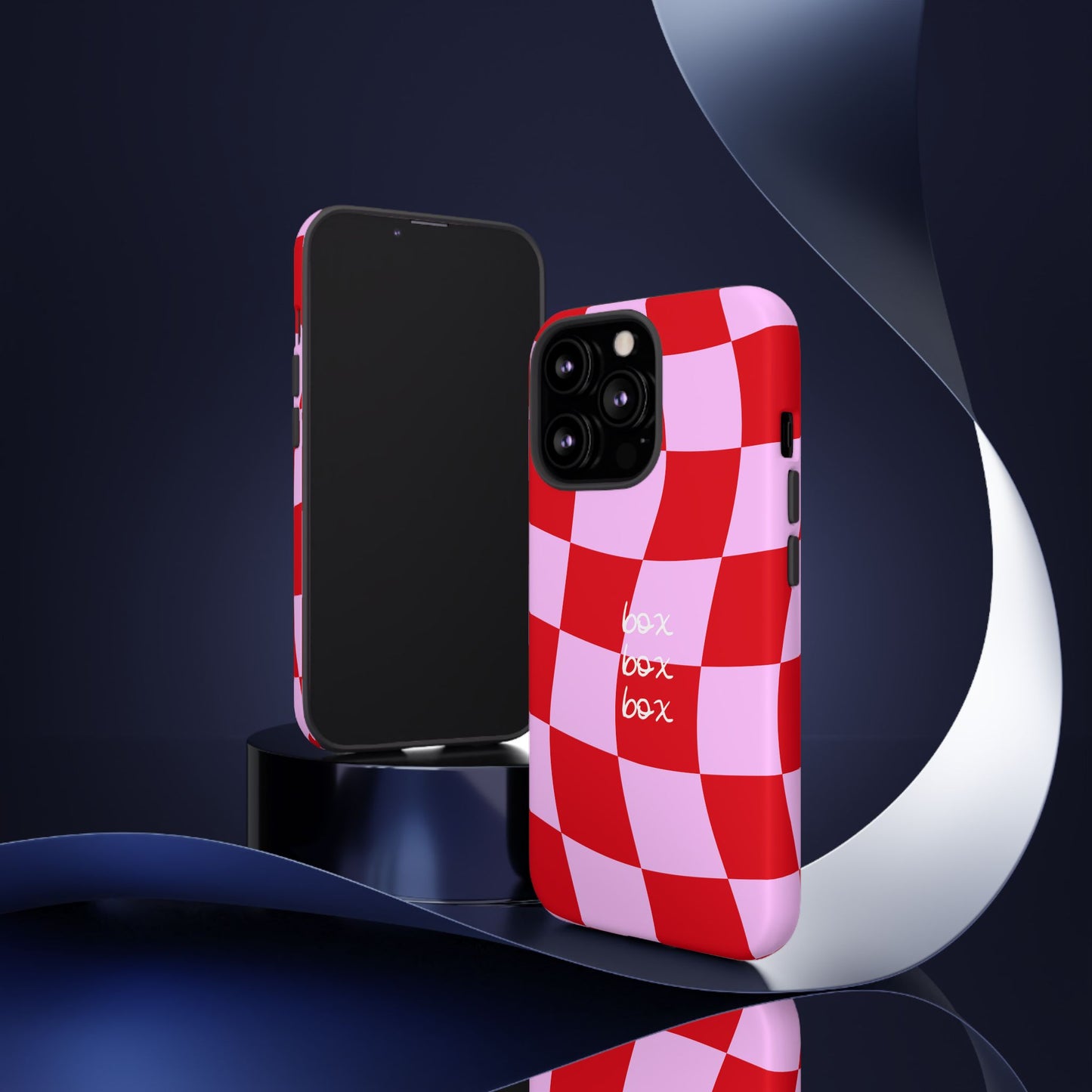 Pink and Red Checkered F1 Phone Case, Box Box Box F1 Phone Case