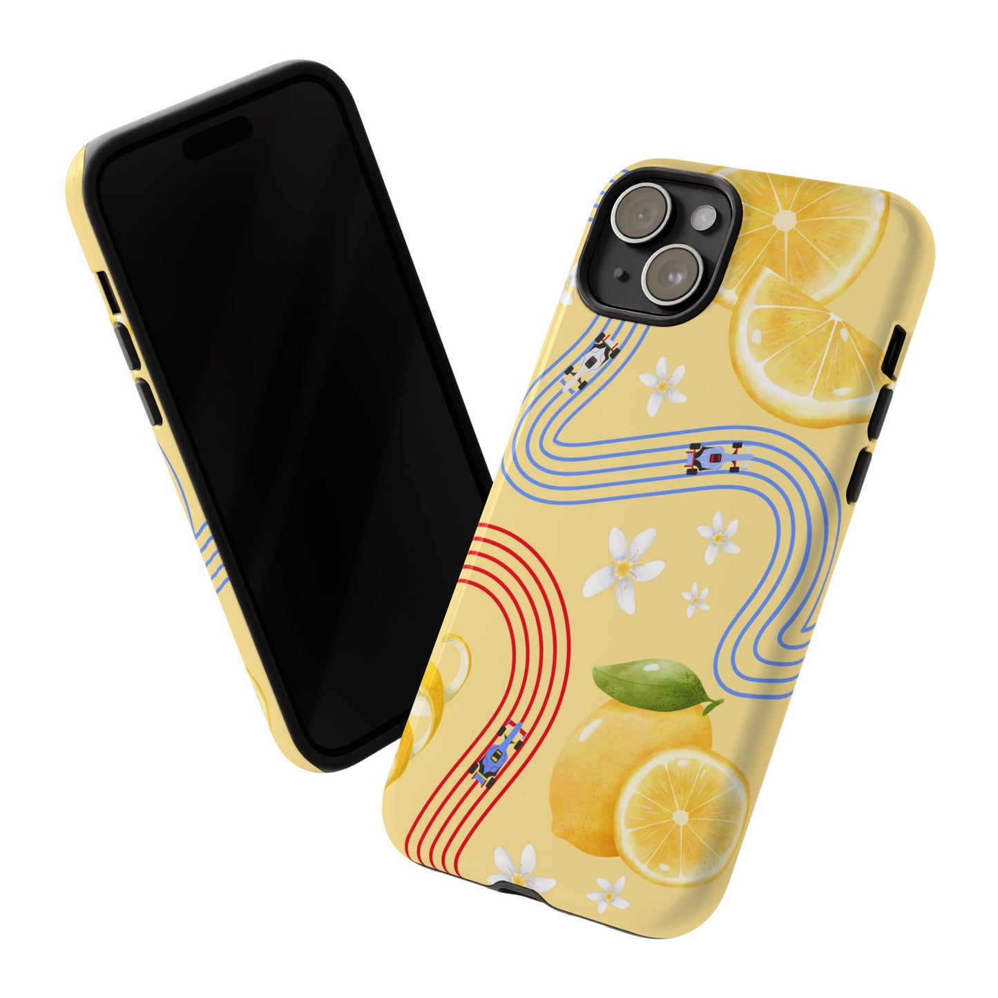 Yellow F1 Racing Bulls and Lemons Phone Case, Trendy F1 Gift, Formula 1 Gift, Cute Fruit F1 Phone Case, Unique Phone Case