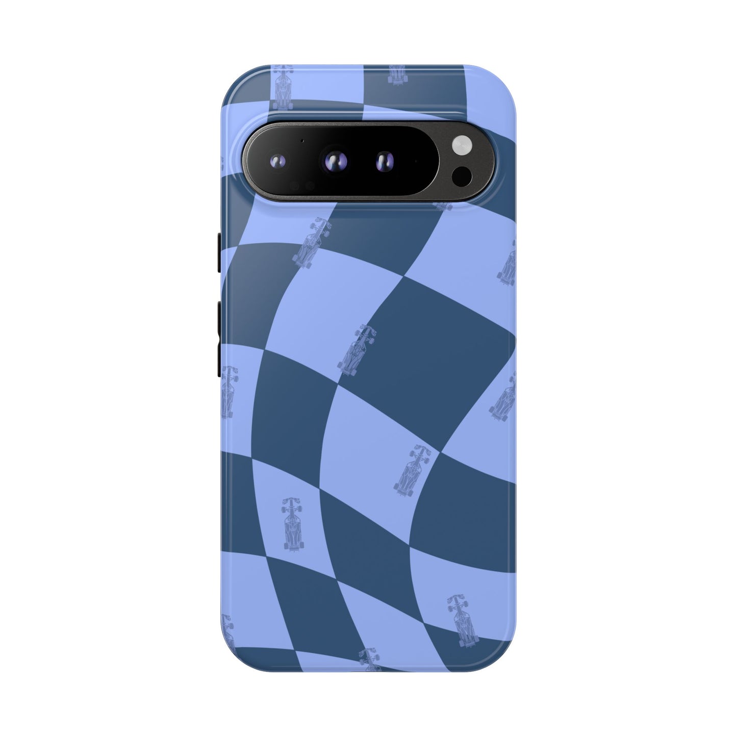 F1 Phone Case Blue Checkerboard Design, Trendy F1 Gift, Formula 1 Gift, Cute F1 Phone Case, Unique Formula One Phone Case