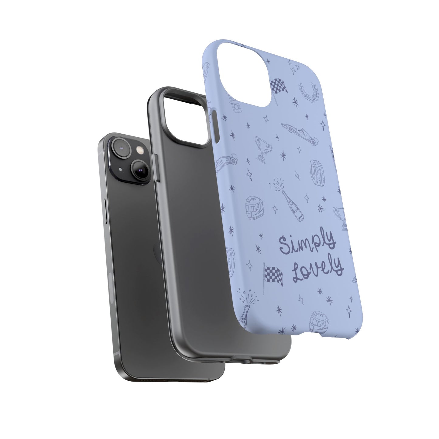 Blue Doodle "Simply Lovely" F1 Phone Case Design