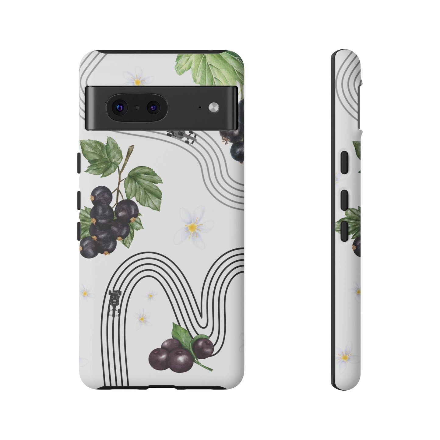F1 Cadillac and Black Currants Phone Case, Trendy F1 Gift, Formula 1 Gift, Cute Fruit F1 Phone Case, Unique Phone Case