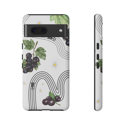 F1 Cadillac and Black Currants Phone Case, Trendy F1 Gift, Formula 1 Gift, Cute Fruit F1 Phone Case, Unique Phone Case
