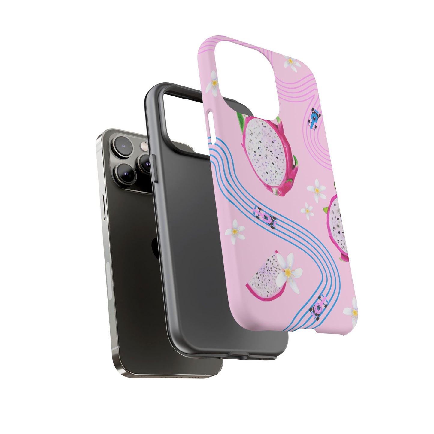 Pink F1 Alpine and Dragonfruit Phone Case, Trendy F1 Gift, Formula 1 Gift, Cute Fruit F1 Phone Case, Unique Phone Case