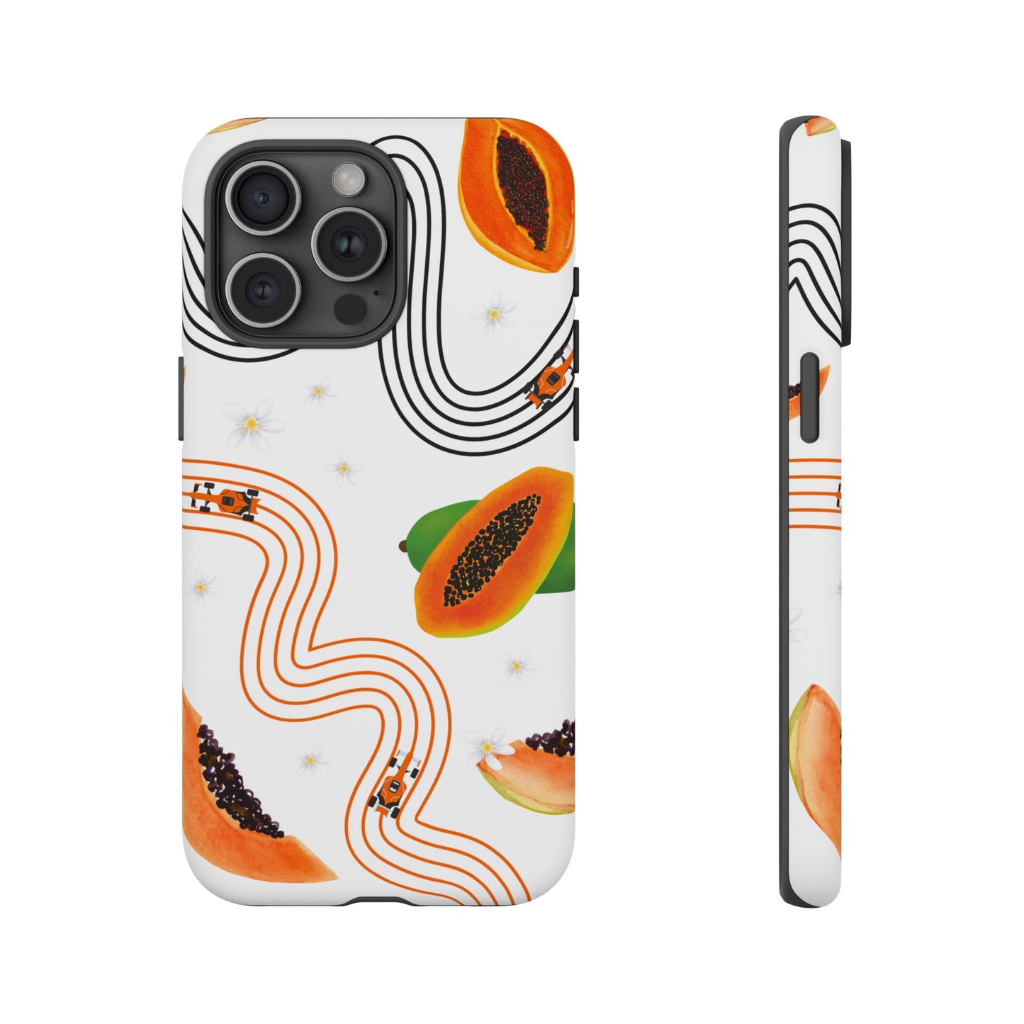 F1 McLaren and Papaya Phone Case , Trendy F1 Gift, Formula 1 Gift, Cute Fruit F1 Phone Case, Unique Phone Case
