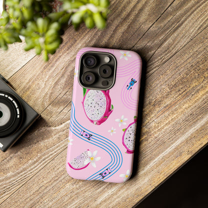 Pink F1 Alpine and Dragonfruit Phone Case, Trendy F1 Gift, Formula 1 Gift, Cute Fruit F1 Phone Case, Unique Phone Case