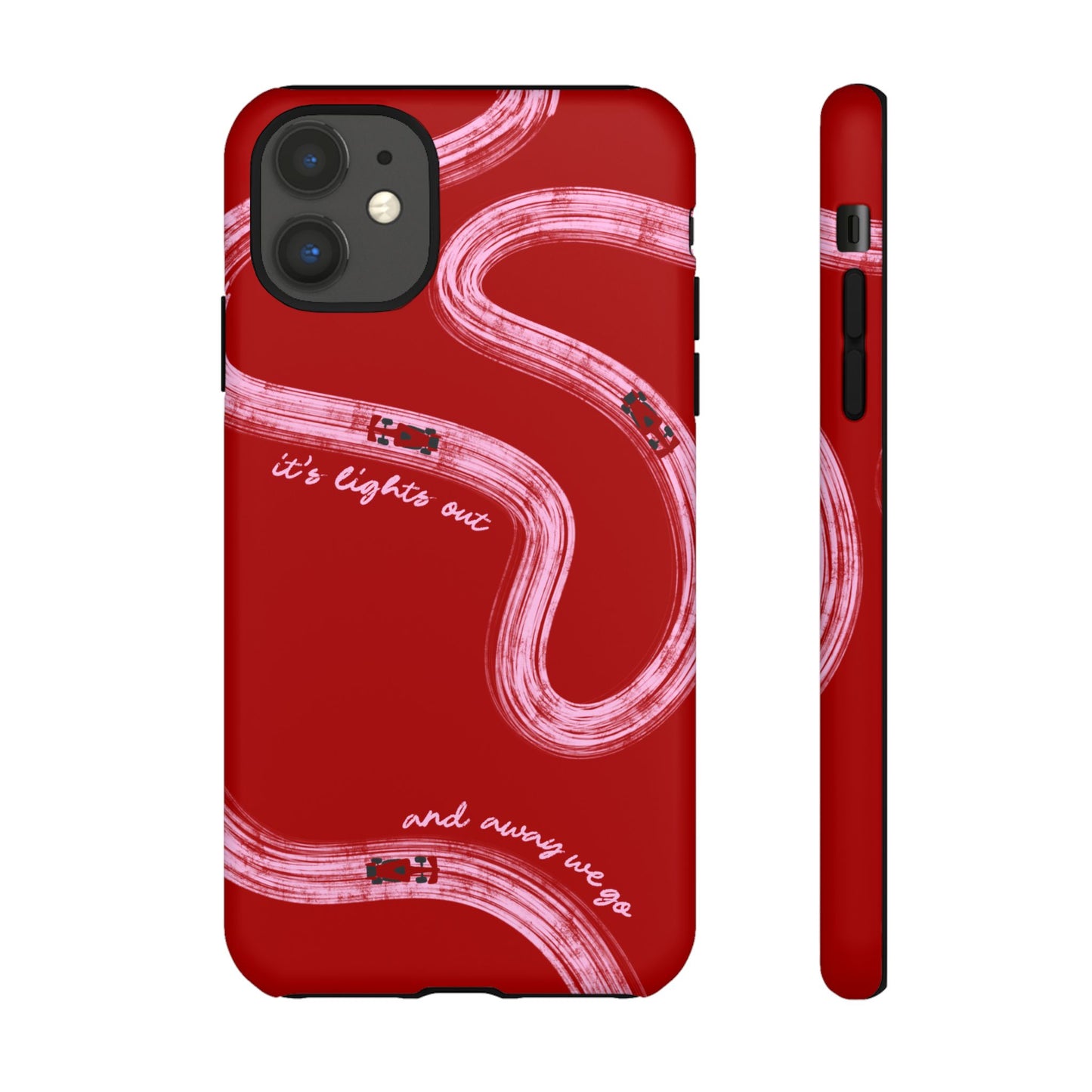 Red and Pink Lights Out F1 Phone Case Design, Trendy F1 Gift, Formula 1 Gift, Cute F1 Phone Case, Unique Formula One Phone Case