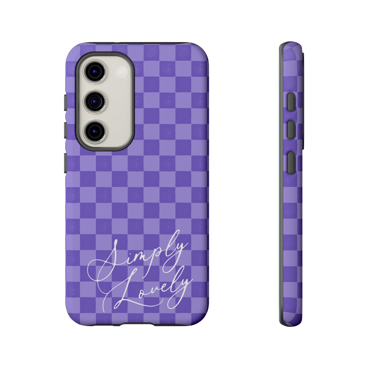 Simply Lovely Purple Checkered F1 Phone Case Design, Trendy F1 Gift, Formula 1 Gift, Cute F1 Phone Case