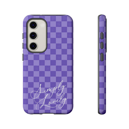 Simply Lovely Purple Checkered F1 Phone Case Design, Trendy F1 Gift, Formula 1 Gift, Cute F1 Phone Case