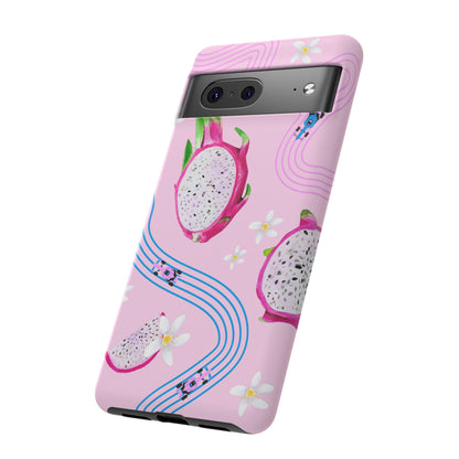 Pink F1 Alpine and Dragonfruit Phone Case, Trendy F1 Gift, Formula 1 Gift, Cute Fruit F1 Phone Case, Unique Phone Case