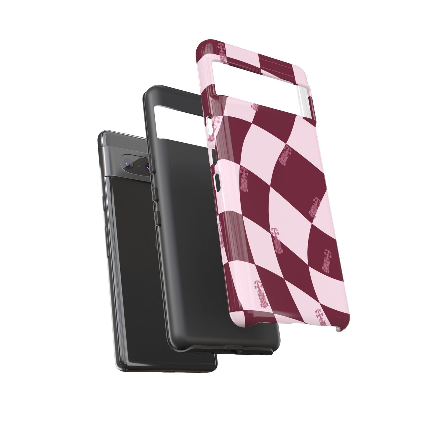 F1 Phone Case Pink Checkered Design, Trendy F1 Gift, Formula 1 Gift, Cute F1 Phone Case, Unique Formula One Phone Case