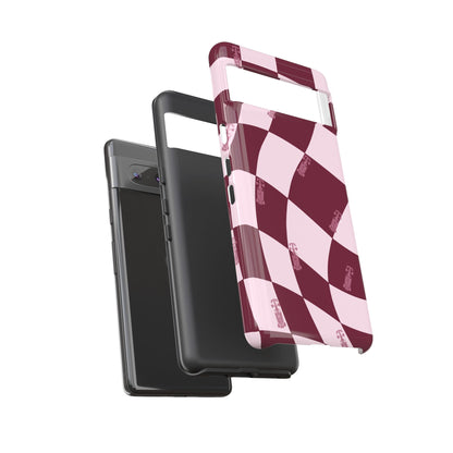 F1 Phone Case Pink Checkered Design, Trendy F1 Gift, Formula 1 Gift, Cute F1 Phone Case, Unique Formula One Phone Case