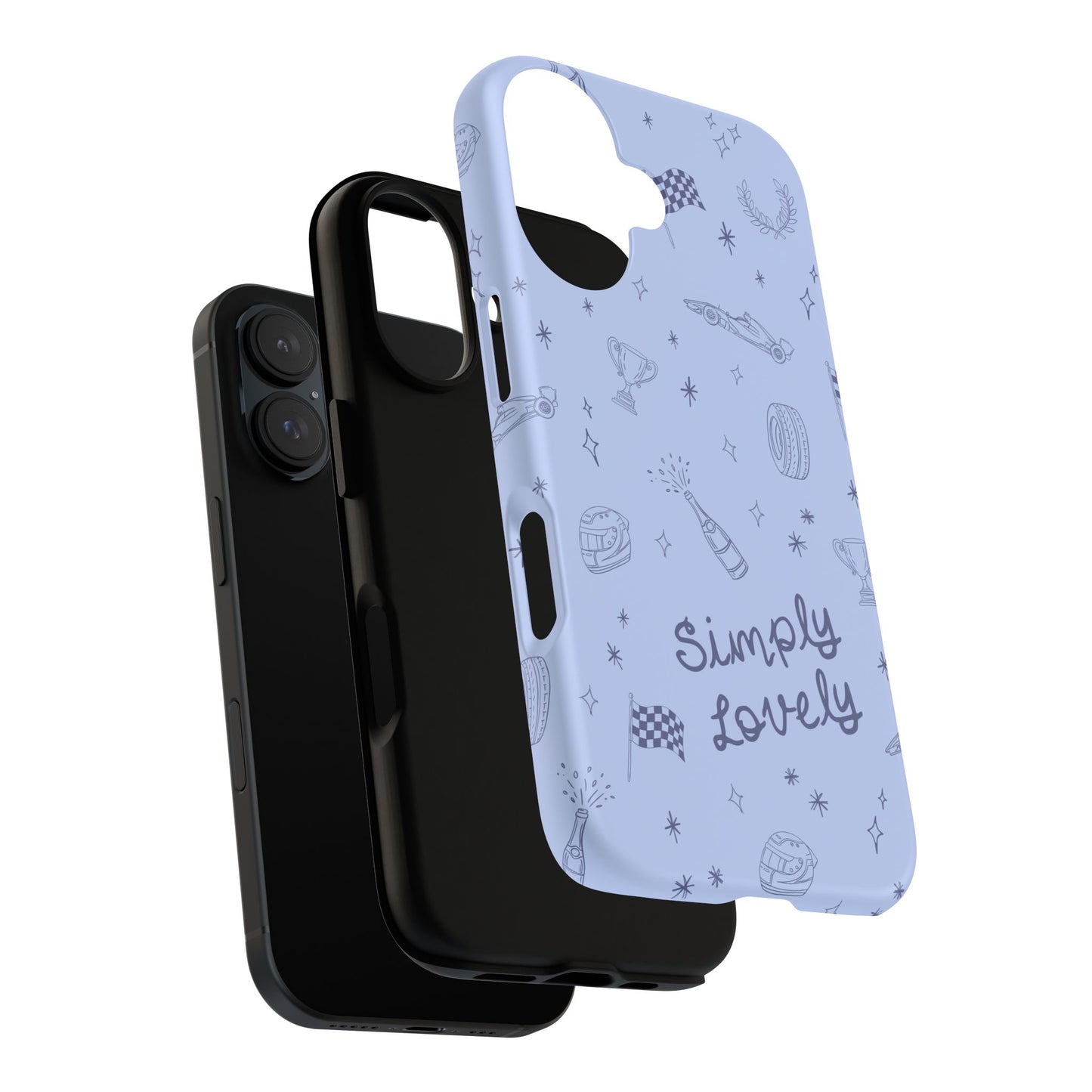 Blue Doodle "Simply Lovely" F1 Phone Case Design