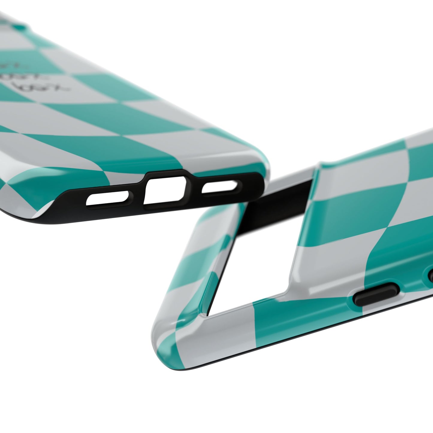Mercedes Teal and Grey Checkered F1 Phone Case, Box Box Box F1 Phone Case