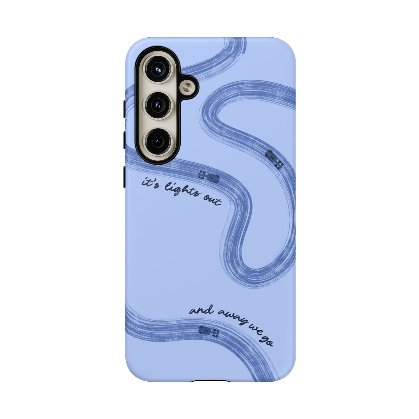 F1 Phone Case Monochrome Blue Painted "its lights out and away we go", Trendy F1 Gift, Formula 1 Gift, Cute F1 Phone Case, Phone Case