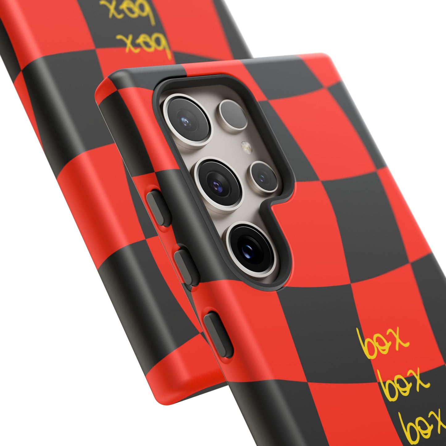 F1 Ferrari Black and Red Checkered Phone Case, Box Box Box F1 Phone Case