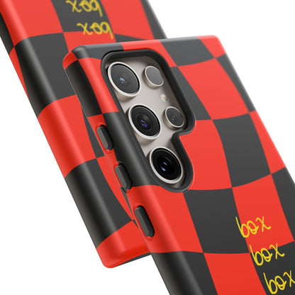 F1 Ferrari Black and Red Checkered Phone Case, Box Box Box F1 Phone Case