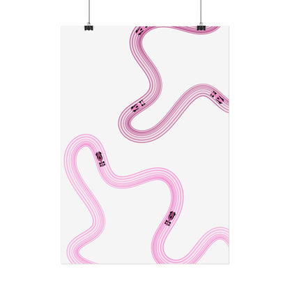 Pink F1 Wall Art Poster | Minimalist F1 Art - EU Sizing (Physical Print)