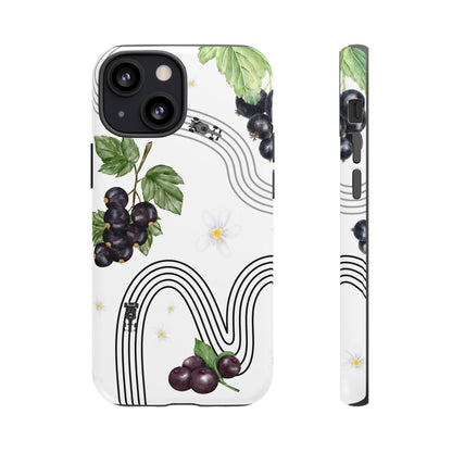 F1 Cadillac and Black Currants Phone Case, Trendy F1 Gift, Formula 1 Gift, Cute Fruit F1 Phone Case, Unique Phone Case