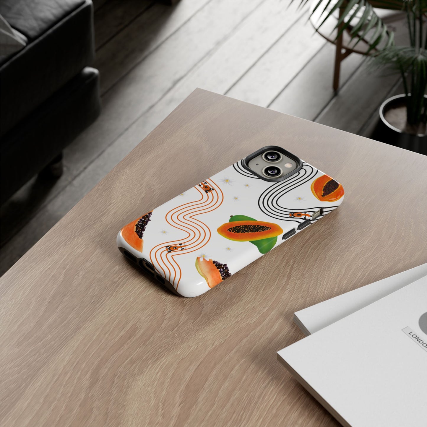 F1 McLaren and Papaya Phone Case , Trendy F1 Gift, Formula 1 Gift, Cute Fruit F1 Phone Case, Unique Phone Case