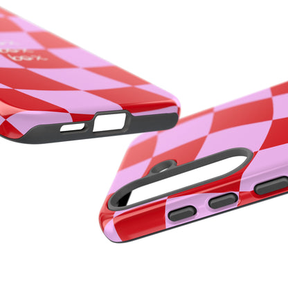 Pink and Red Checkered F1 Phone Case, Box Box Box F1 Phone Case