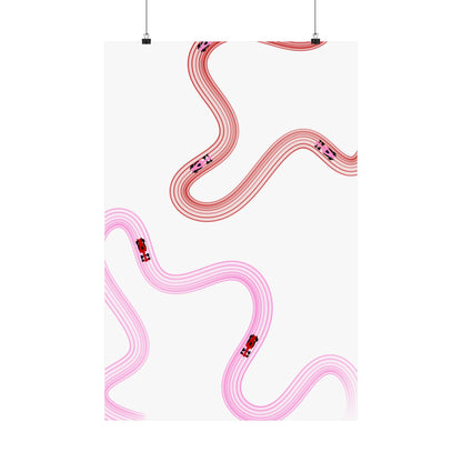 Pink and Red F1 Matte Vertical Poster | Formula 1 Art Print (US SIZING)