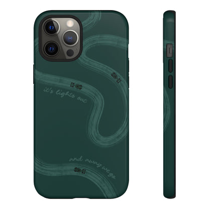 F1 Phone Case Monochrome Green Painted "its lights out and away we go", Trendy F1 Gift, Formula 1 Gift, Cute F1 Phone Case, Phone Case