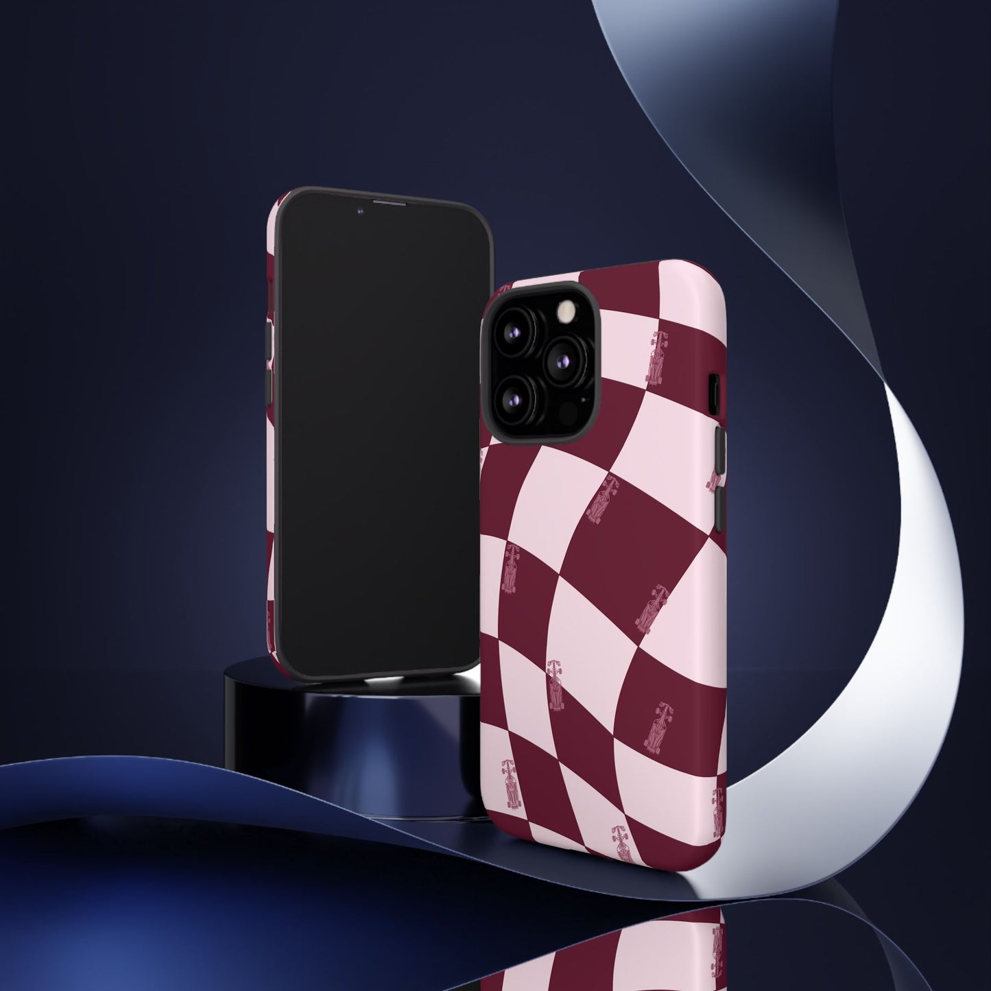 F1 Phone Case Pink Checkered Design, Trendy F1 Gift, Formula 1 Gift, Cute F1 Phone Case, Unique Formula One Phone Case