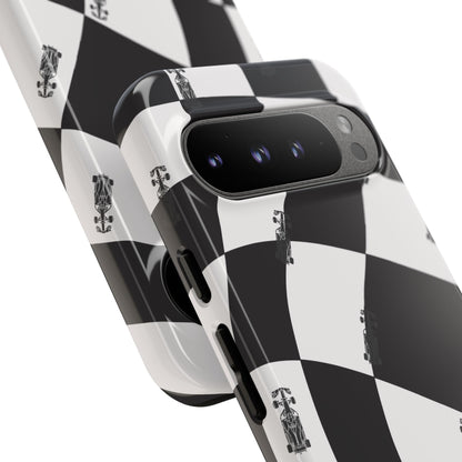 F1 Phone Case Black and White Checkered Design, Trendy F1 Gift, Formula 1 Gift, Cute F1 Phone Case, Unique Formula One Phone Case
