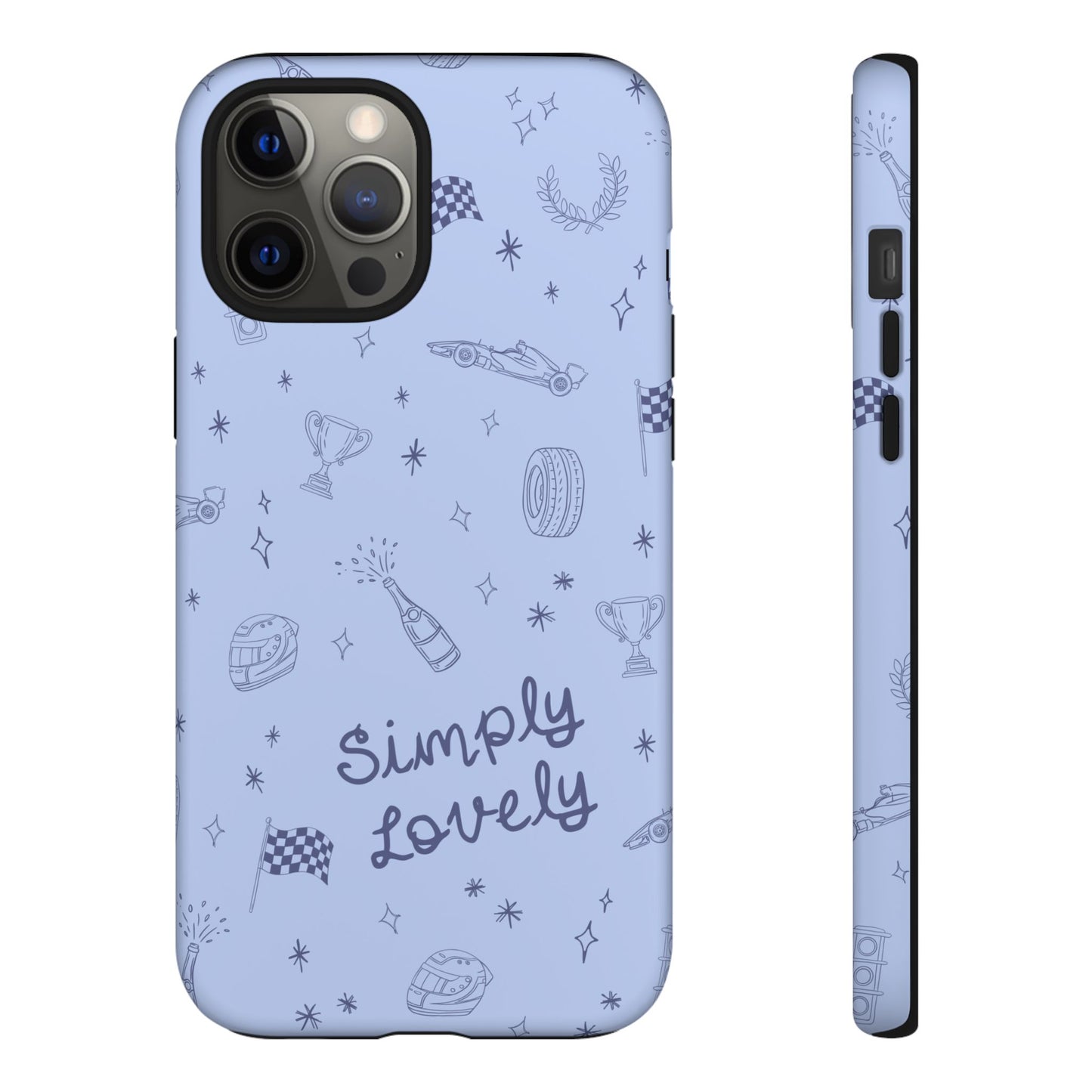 Blue Doodle "Simply Lovely" F1 Phone Case Design