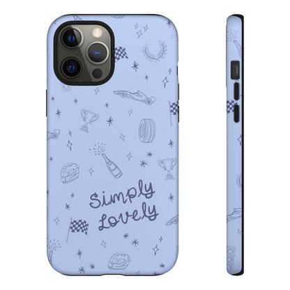 Blue Doodle "Simply Lovely" F1 Phone Case Design