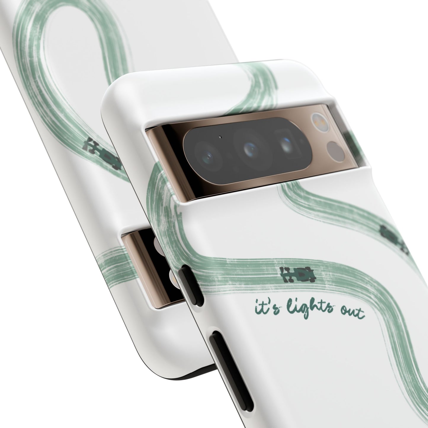 F1 Phone Case Green Painted "its lights out and away we go", Trendy F1 Gift, Formula 1 Gift, Cute F1 Phone Case, Gift for F1 Fans