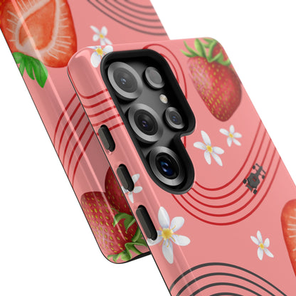 Red F1 Audi and Strawberries Phone Case, Trendy F1 Gift, Formula 1 Gift, Cute Fruit F1 Phone Case, Unique Phone Case
