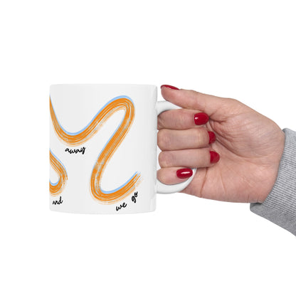 McLaren Orange Painted It's Lights Out and Away We Go Mug, Unique Gift for Coffee Lovers, Whimsical Formula 1 Gift