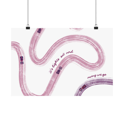 Mauve and Purple F1 Matte Horizontal Poster | US SIZING