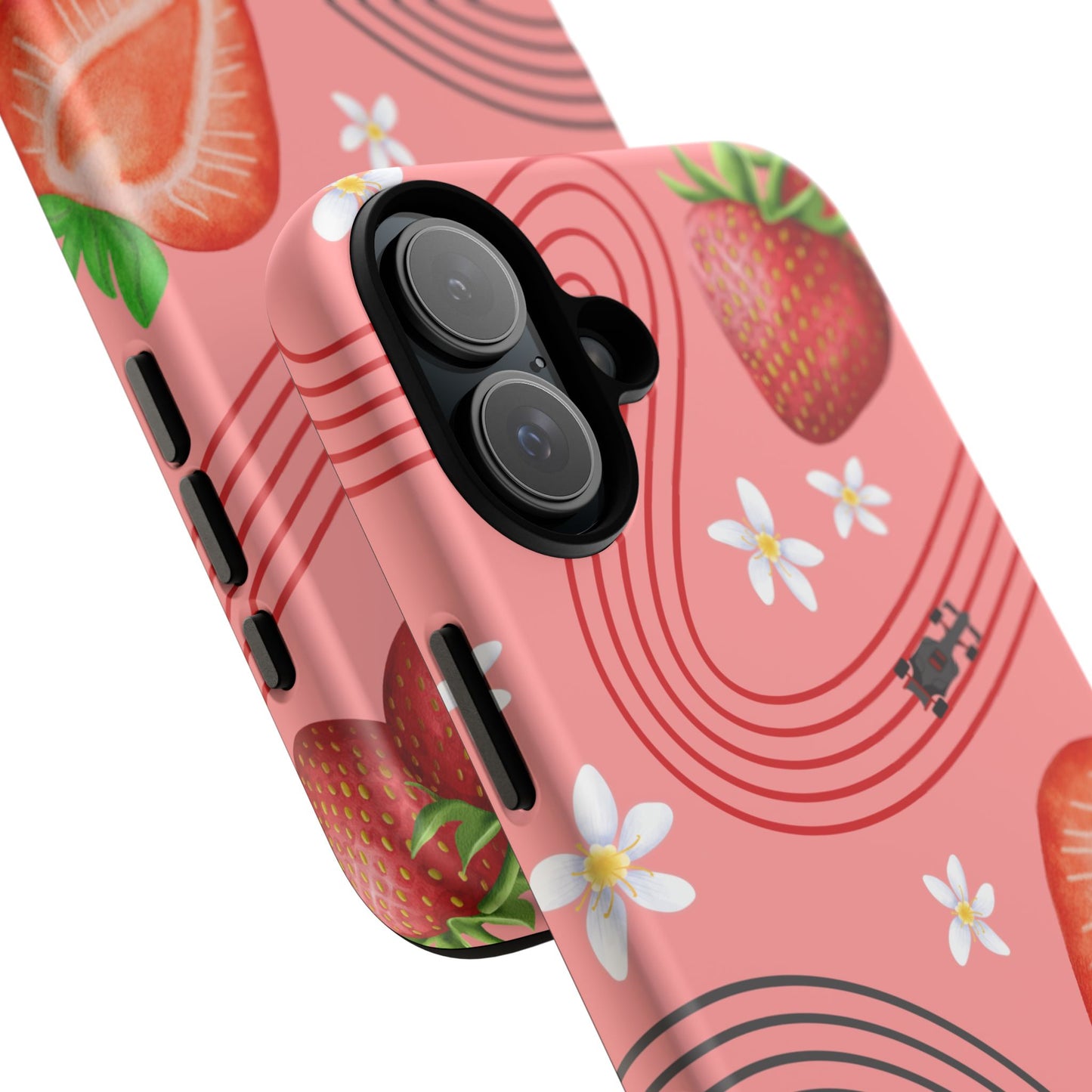 Red F1 Audi and Strawberries Phone Case, Trendy F1 Gift, Formula 1 Gift, Cute Fruit F1 Phone Case, Unique Phone Case